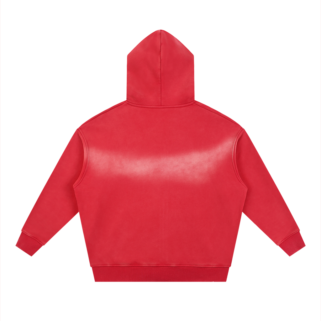 Cherry Red Sunfade Zipper Hoodie