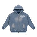 Light Blue Sunfade Zipper Hoodie
