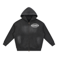 Black Sunfade Zipper Hoodie
