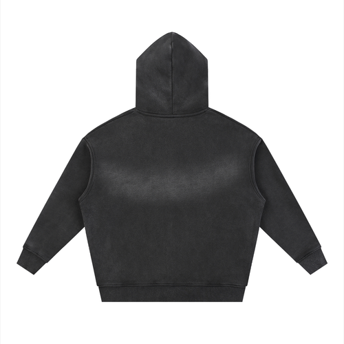 Black Sunfade Zipper Hoodie